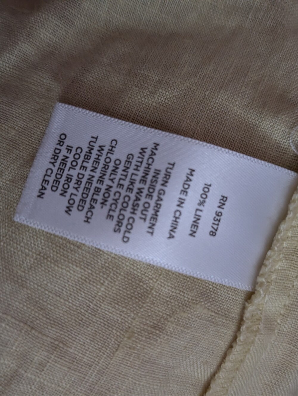 Magaschoni Women Medium 100% Linen Yellow Button Front Shirt Roll Tab Tunic - Picture 7 of 8